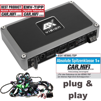 ESX VE900.7SP + VPK-MB206-VE9 7-Kanal Verstärker mit 8 Kanal DSP und Bluetooth für Mercedes W206